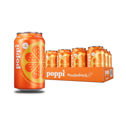 Bebida Prebiotic Orange Lata Poppi 12 x 355 ml | Apishop.cl