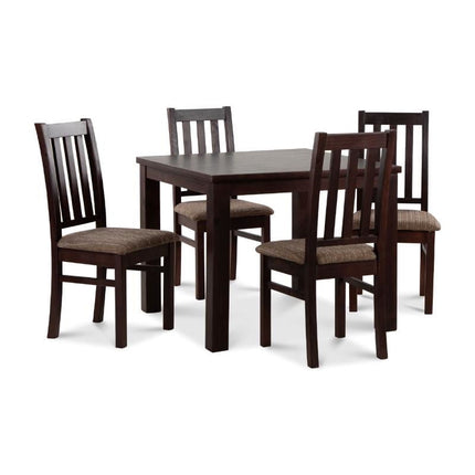 Comedor Ñuble Cuadrado 95X95 Cm Con 4 Sillas Chocolate