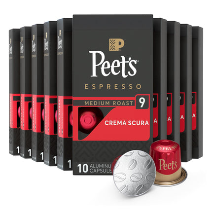 Cápsulas de café expreso Peet's Coffee Crema Scura Intensity 9 100 unidades