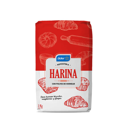 Harina con Polvos de Hornear, 3 kg