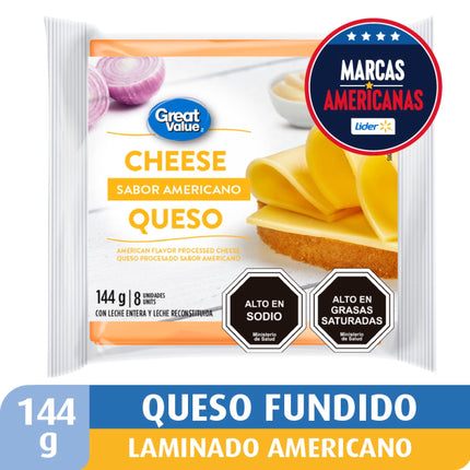 Queso Americano Fundido Laminado, 144 g
