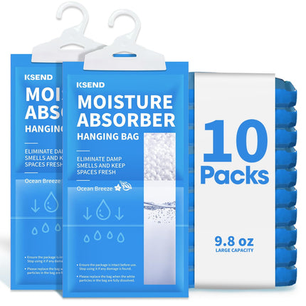 Absorbedor de humedad Ksend, paquete de 10 bolsas deshumidificadoras, 290 ml Ocean