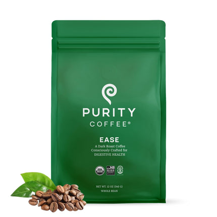 Café PURITY COFFEE EASE, grano integral tostado oscuro con bajo contenido de ácido, 350 ml