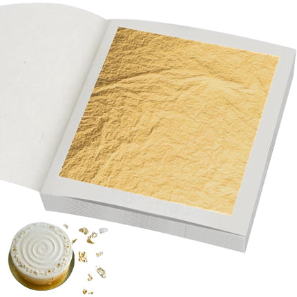 Hojas de pan de oro comestible xQzit 4,3 x 4,3 cm, 10 unidades