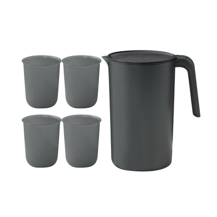 Jarra De Agua De 2,5 L Y Jarra De Agua De 4 Tazas Para Acampar, Fiesta De Picnic, Negro