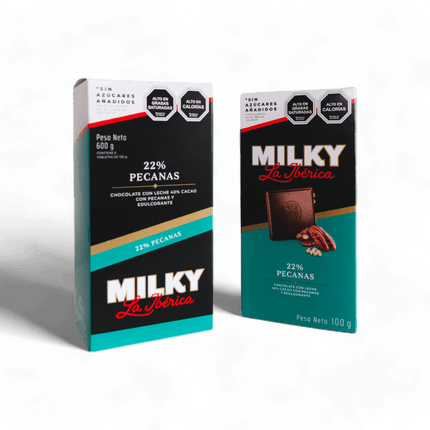Pack X 6 Chocolate En Barra Milky S/azucar Pecanas 100g La Ibérica