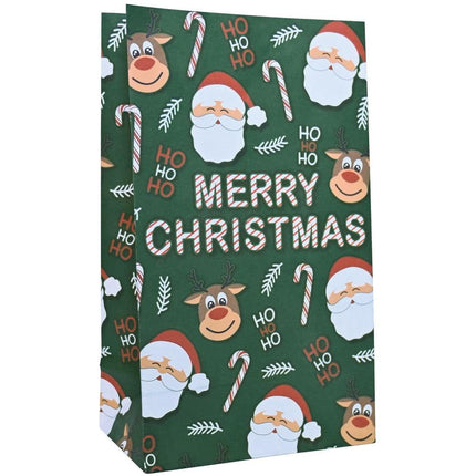 Bolsas de papel para dulces navideños Beistle con stickers 21.6 x 12.7 x 7 cm