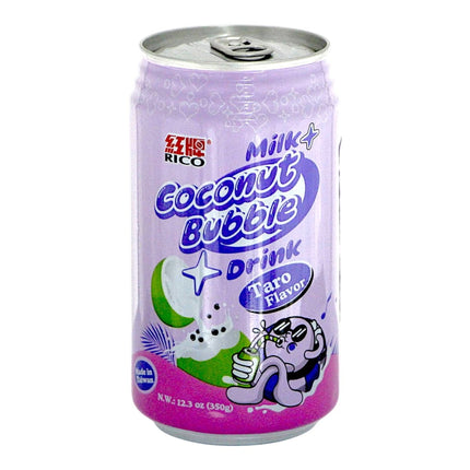 Leche   Burbuja de Coco Sabor Taro Marca Rico 350 g   * 24 Latas