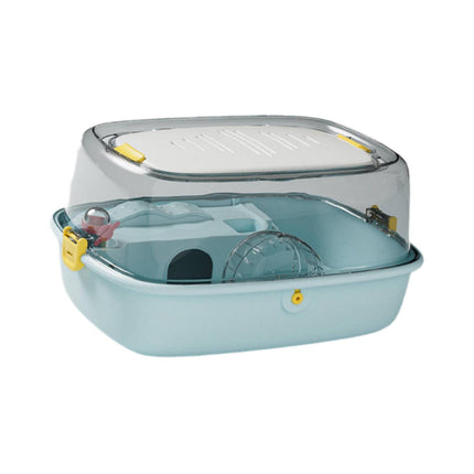 Jaula Para Hámster, Casa De Ventilación Transparente Para Cobayas, Ratas Planeadoras Del Azúcar, Color Azul