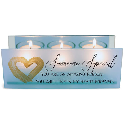 Portavelas de té Elanze Designs Someone Special, cristal azul