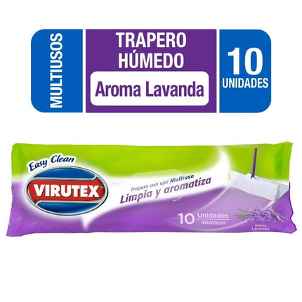 Trapero Húmedo Lavanda Bolsa Resellable, 10 Un