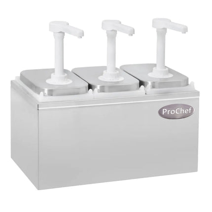 Dispensador de salsa 3x2 Lt. Acero inoxidable