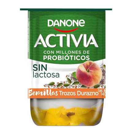 Yoghurt con Probiótico y Semillas con Trozos Durazno Pote, 140 g | Apishop