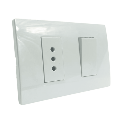 Interruptor + Enchufe 10a 250vfenix Embutido 2 En 1 Plastico
