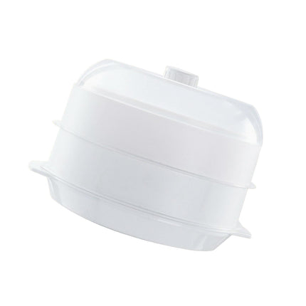 Recipiente De Comida Apilable Para Microondas, Para Verduras, Cocina, Pescado, Blanco, Doble Capa
