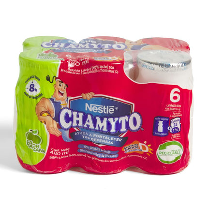Pack 6 un. Bebida Láctea Chamyto Manzana 80 ml