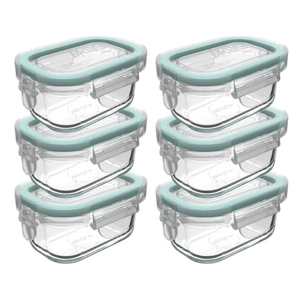 Set 6 Contenedores Hermeticos Allegra Vidrio 150mL Rectangular