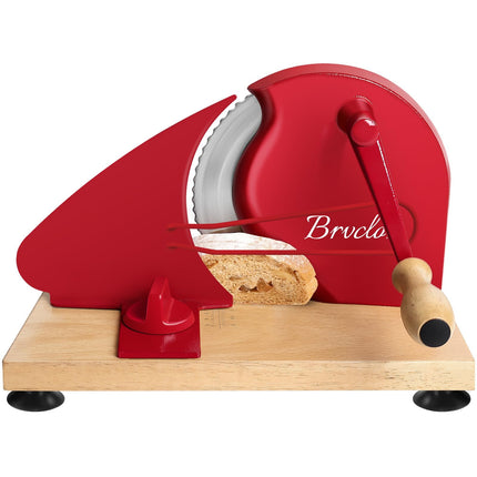 Cortador de pan Brvclon manual, grosor ajustable, rojo