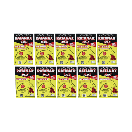 Pack 10 Ratanax Bloques 100gr , Contol eficaz contra ratones