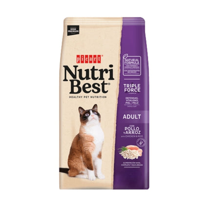 Nutribest Para Gatos Adultos Pollo Y Arroz 2 Kg.