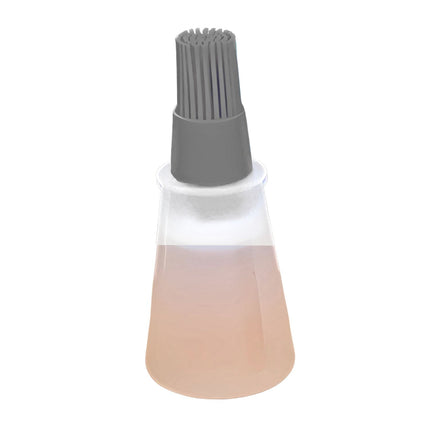 Recipiente Flexible Con Brocha De Salsa Silicona Gris