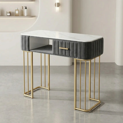 Mesa de Manicure Profesional Elegante MDF para salón o uso personal Gris