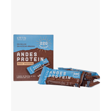 Barra 22 G de prteina doble chocolate, KIWICHA