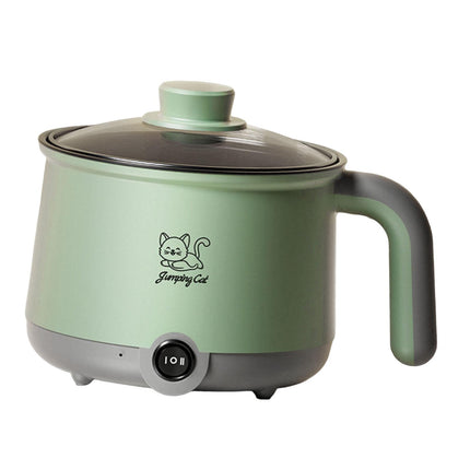 Olla Eléctrica Antiadherente Para Cocinar Fideos, Sopa, Shabu Shabu, Color Gris Y Verde