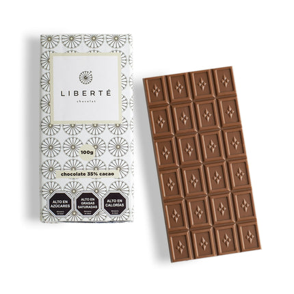 Barra de Chocolate de Leche 35% Cacao 100 Gr