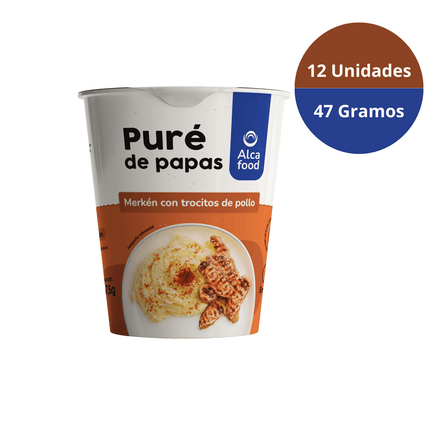 Vasos Puré Merkén con Pollo 12X 47 Gr