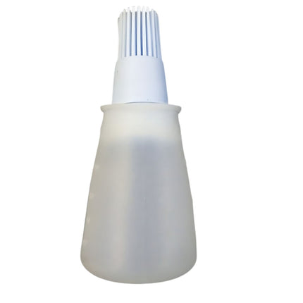 Recipiente Flexible Con Brocha De Salsa Silicona Celeste