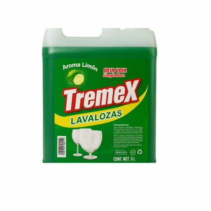 Lavaloza Líquido Tremex Limón Verde 5 Litros – Detergente Concentrado Industrial para Vajilla y Cocina