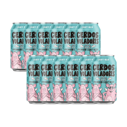 Pack 12 Cervezas Cerdos Voladores Pale Ale Gluten Free 330cc