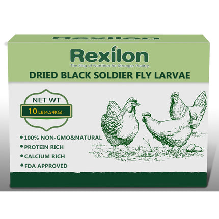 Alimento para pollos Rexilon, larvas secas de mosca soldado negra, 4,5 kg
