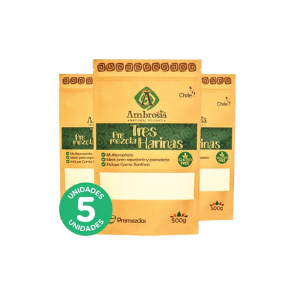 Pack 5, Premezcla Tres Harinas 500gr