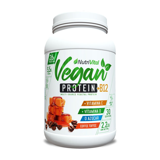 Proteína Vegan Protein + B12 2.2 Lbs sabor Coffee Toffee