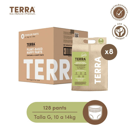 Pants Pañales Biodegradables Terra Caja 8 Paquetes Talla G 128 uns