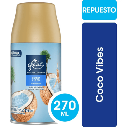 Aromatizante De Ambientes Automático Coco Vibes Aerosol Lata, 270 ml