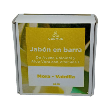 Jabón en barra exfoliante e hidratante aroma mora-vainilla
