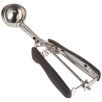 Cuchara para galletas OXO Good Grips, tamaño mediano, color negro y plateado