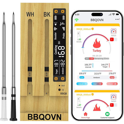 Termómetro de Carne Inalámbrico BBQOVN BBQ8 WiFi Sub1G Digital
