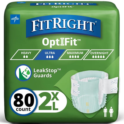 Pañales para adultos FitRight ultra desechables, talla XXL, 60-69 cm