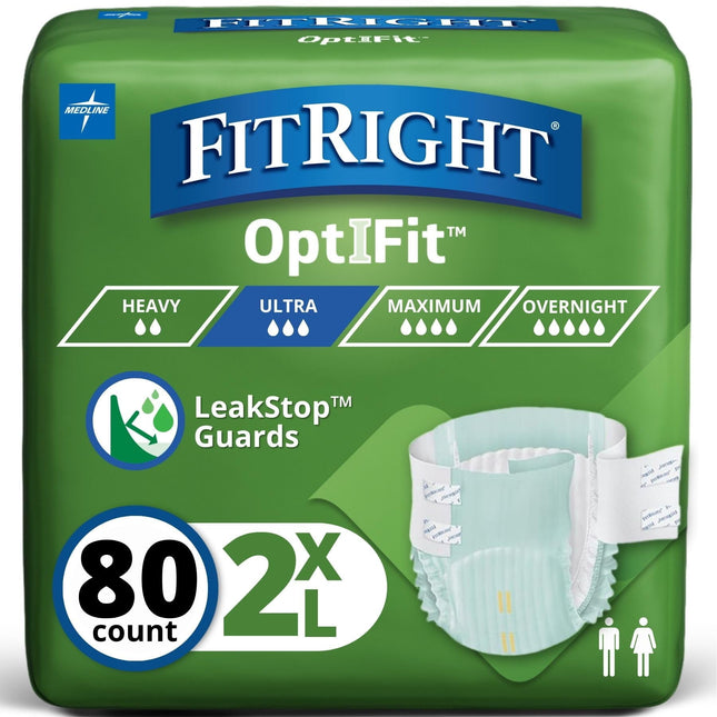 Pañales para adultos FitRight ultra desechables, talla XXL, 60-69 cm