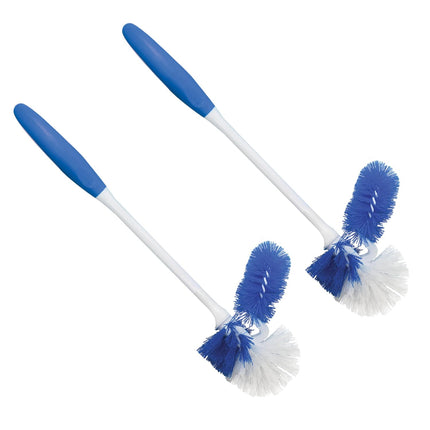 Escobilla de baño Lola Products Classic con estropajo para debajo del borde, paquete de 2