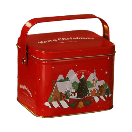 Latas De Regalo De Navidad, Contenedor De Galletas Rectangular Vacío Para Pasteles, Manualidades, Joyería, Rojo