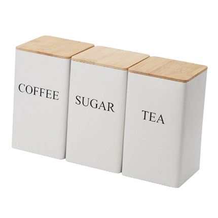 3 Recipientes De Café, Té, Azúcar, Botes De Cocina Modernos Para Encimera, Tarros Blancos De 3 Piezas