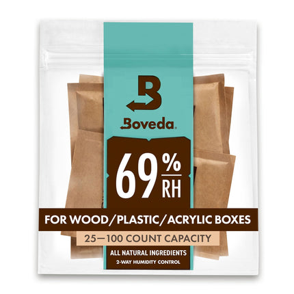 Paquetes de control de humedad Boveda 69% para plástico y madera, 60 ml, paquete de 4