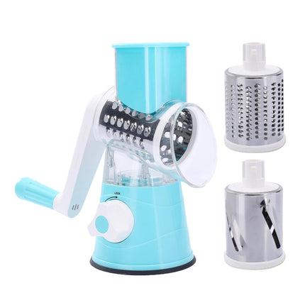 Rallador De Queso Giratorio Manual Mandolina Slicer Para Chocolate Verduras Nueces Azul