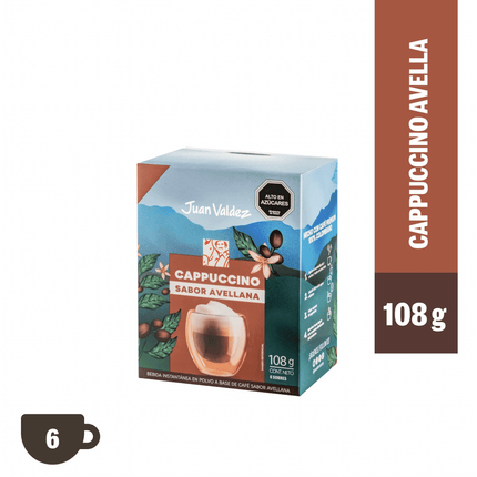 Mixes Café Juan Valdez Cappuccino Avellana 6 un.