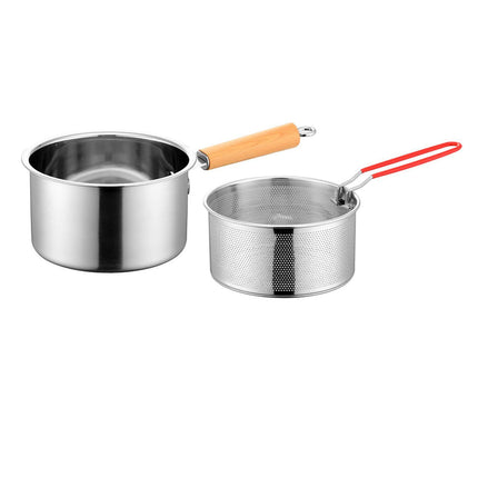 Cacerola Para Leche De 2,5 L, Olla De Leche De Gran Capacidad De Fácil Limpieza Para Hervir, Olla Casera Para Acampar Con Cesta Para Freír